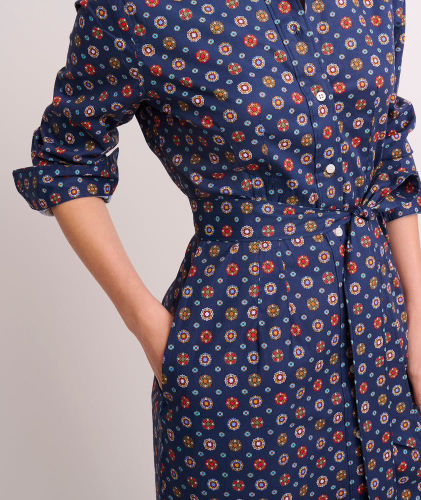 Stretch Cotton Printed Sydney Shirt Dress