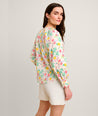 Model is wearing UNTUCKit Carrie Floral Shirt.