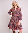 Model is wearing UNTUCKit Cotton Stretch Tapestry Print Alana Dress.