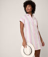 Model is wearing UNTUCKit White with Multicolor Stripe Eleanor Dress.