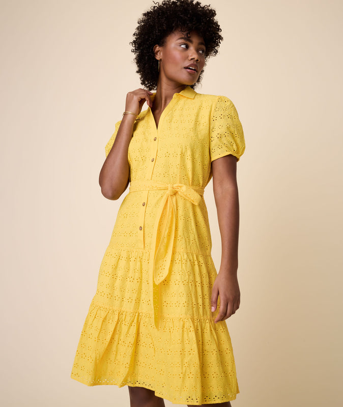 Cotton Eyelet Short Sleeve Augusta Dress