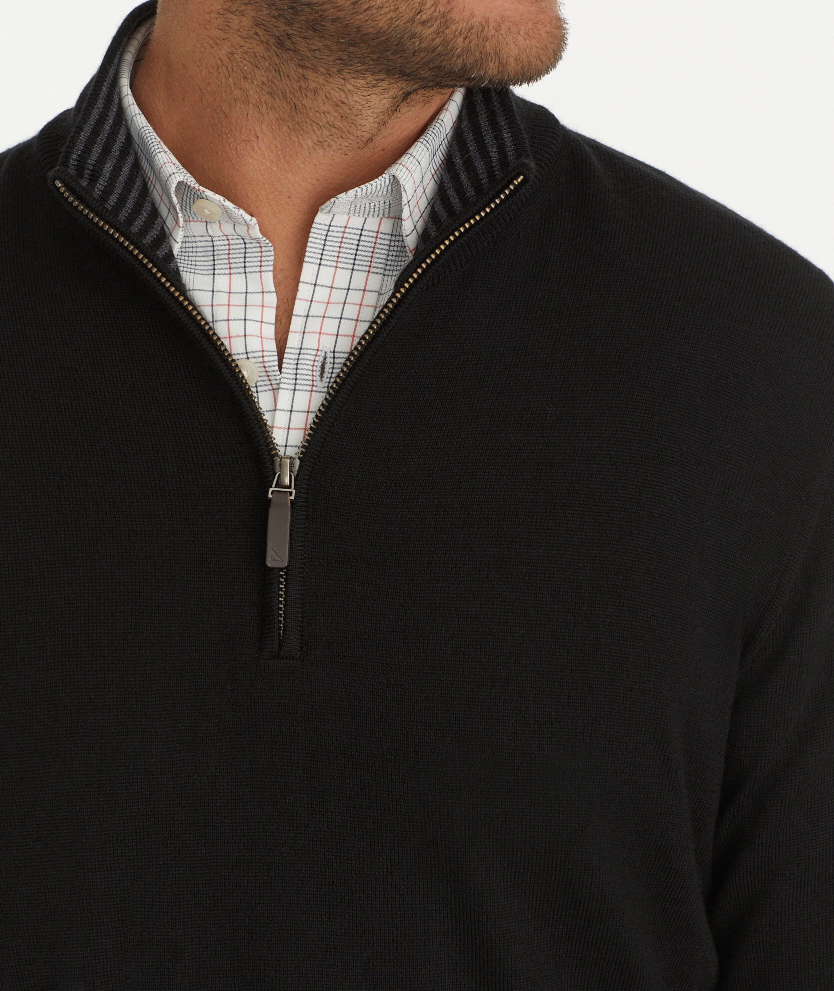 Merino Wool Quarter-Zip Sweater Black | UNTUCKit