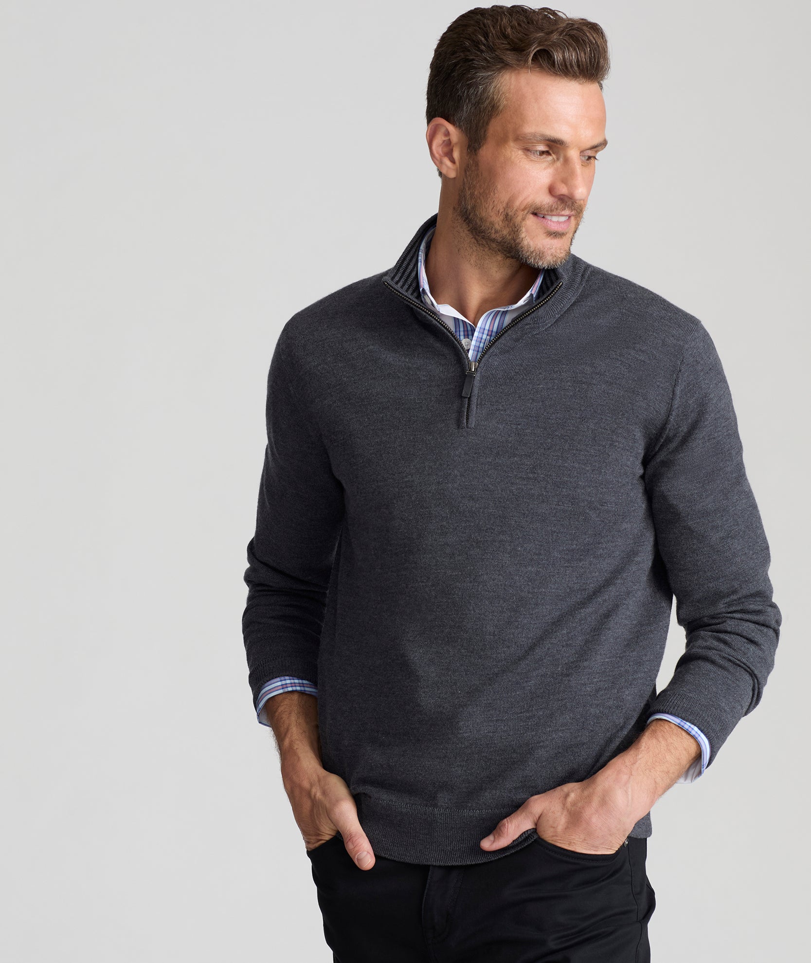 Store Merino wool 1/2 zip sweater