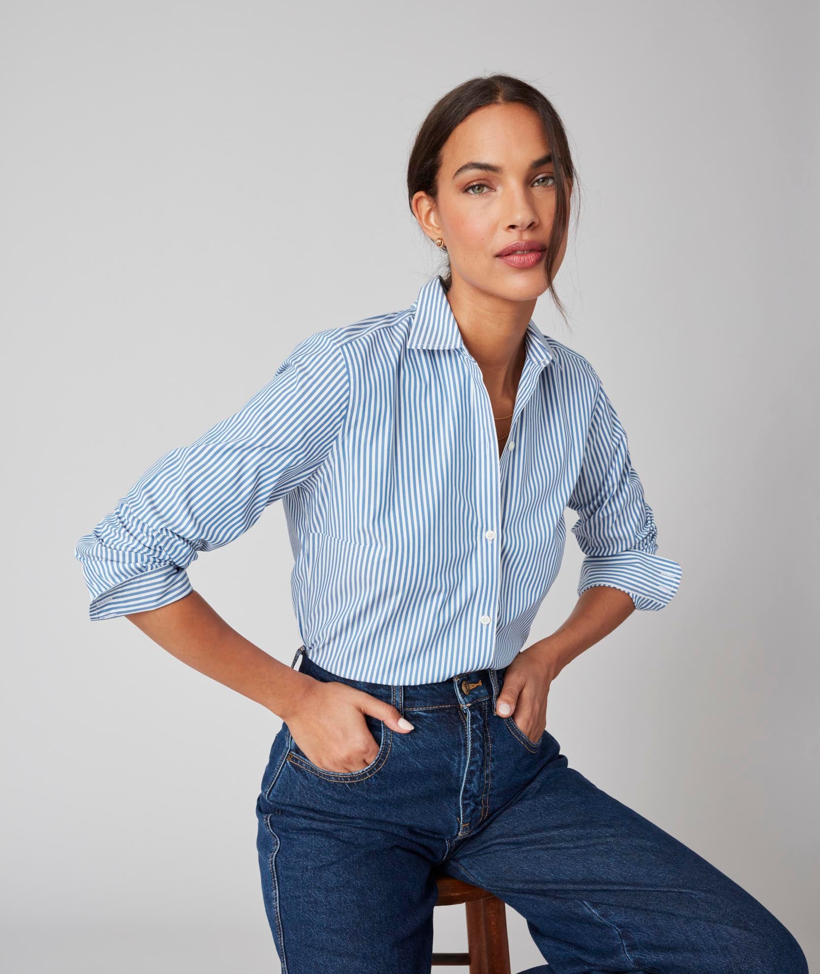 Untuckit Bella No Iron Stretch Button-Up Blouse