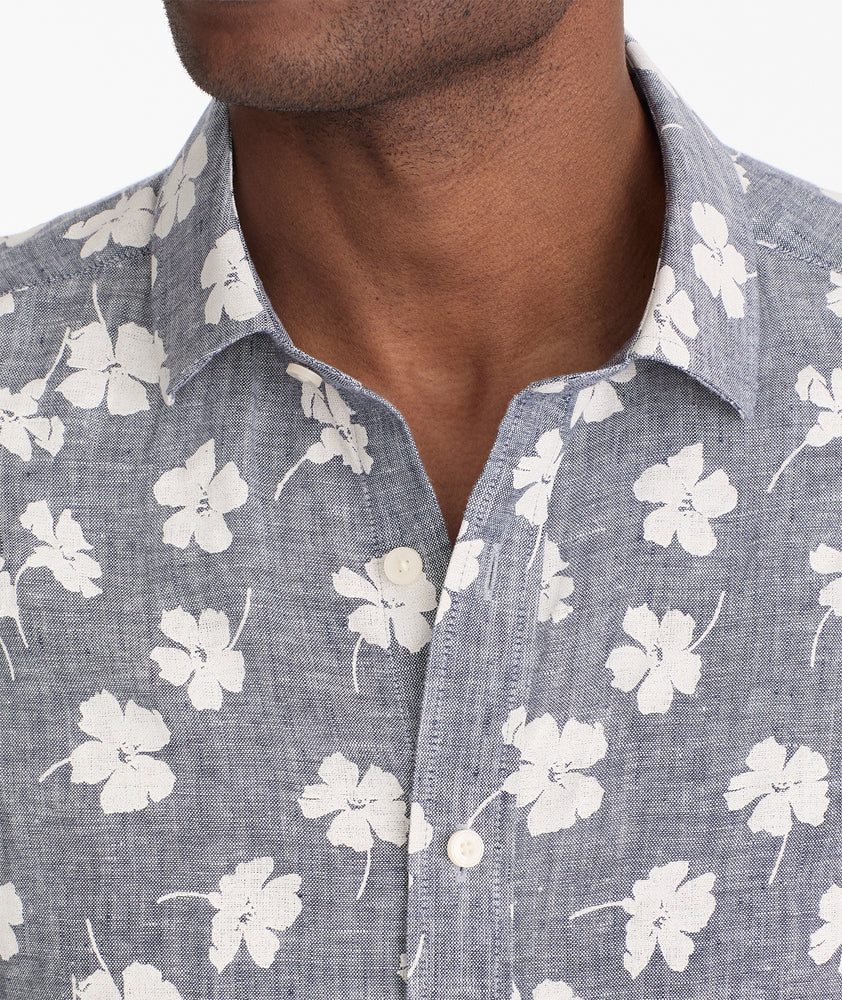 Linen Printed Short-Sleeve Bonner Shirt