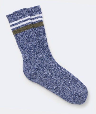 Pair of camp socks in blue. 