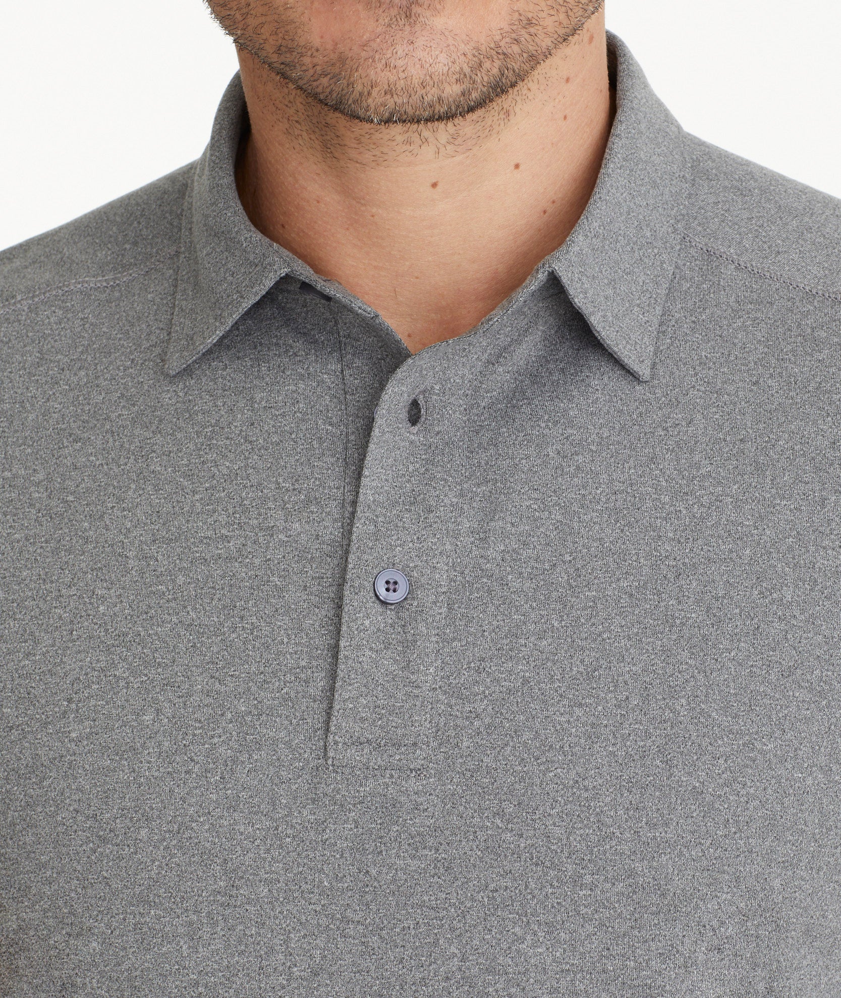 grey performance polo