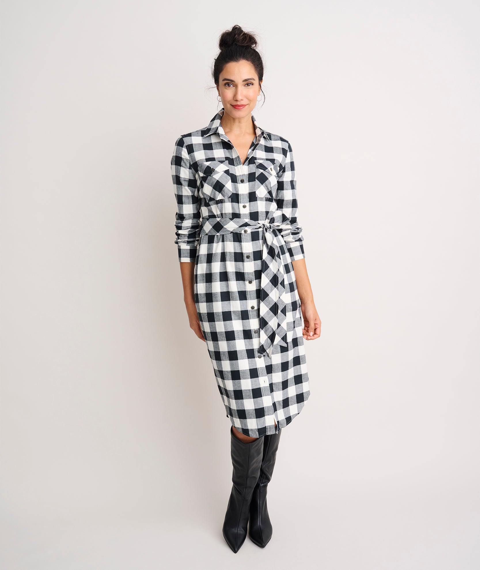 Check shirt dress on sale