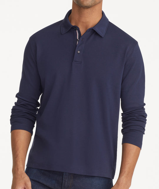 Polo Ralph Lauren Men's Classic Fit Long Sleeve Polo, Blue, X-Large, Cotton