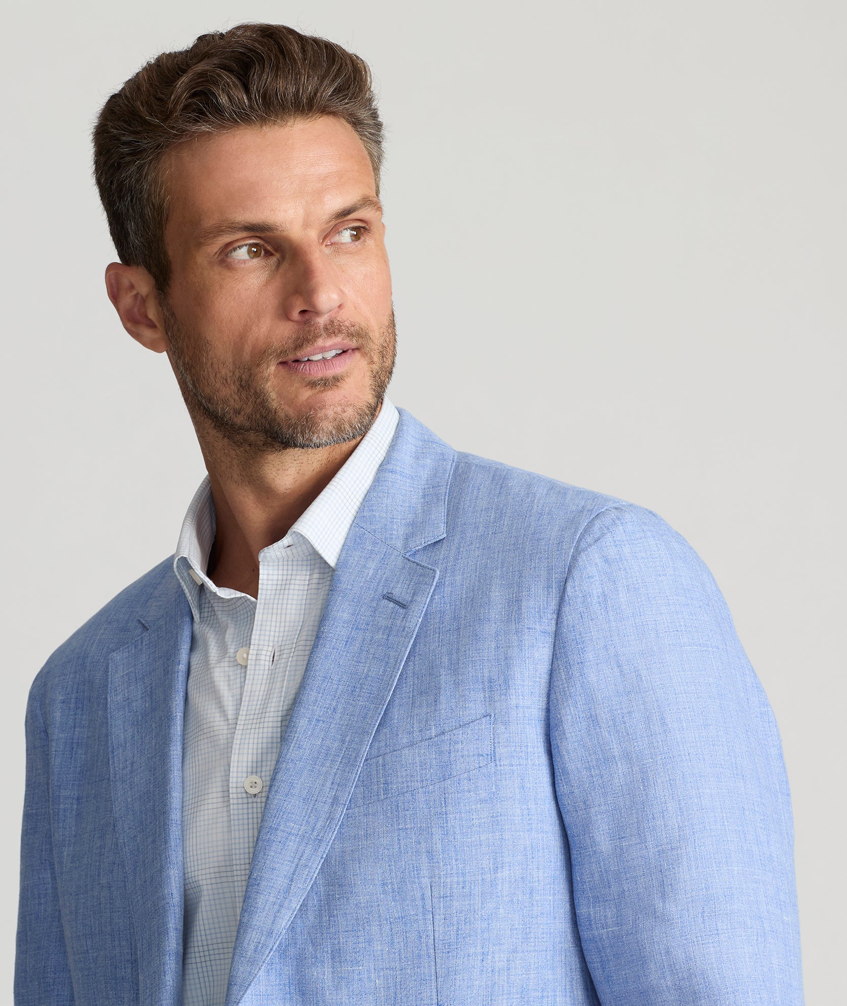 Italian Linen Ellis Sport Coat Light Blue UNTUCKit