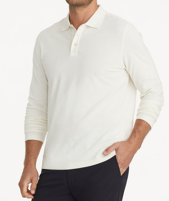  Three Sixty Six Men's Untucked Casual Long Sleeve Polo -  Collared Untuck Shirt with Two Button Placket and Stretch Fabric :  Clothing, Shoes & Jewelry