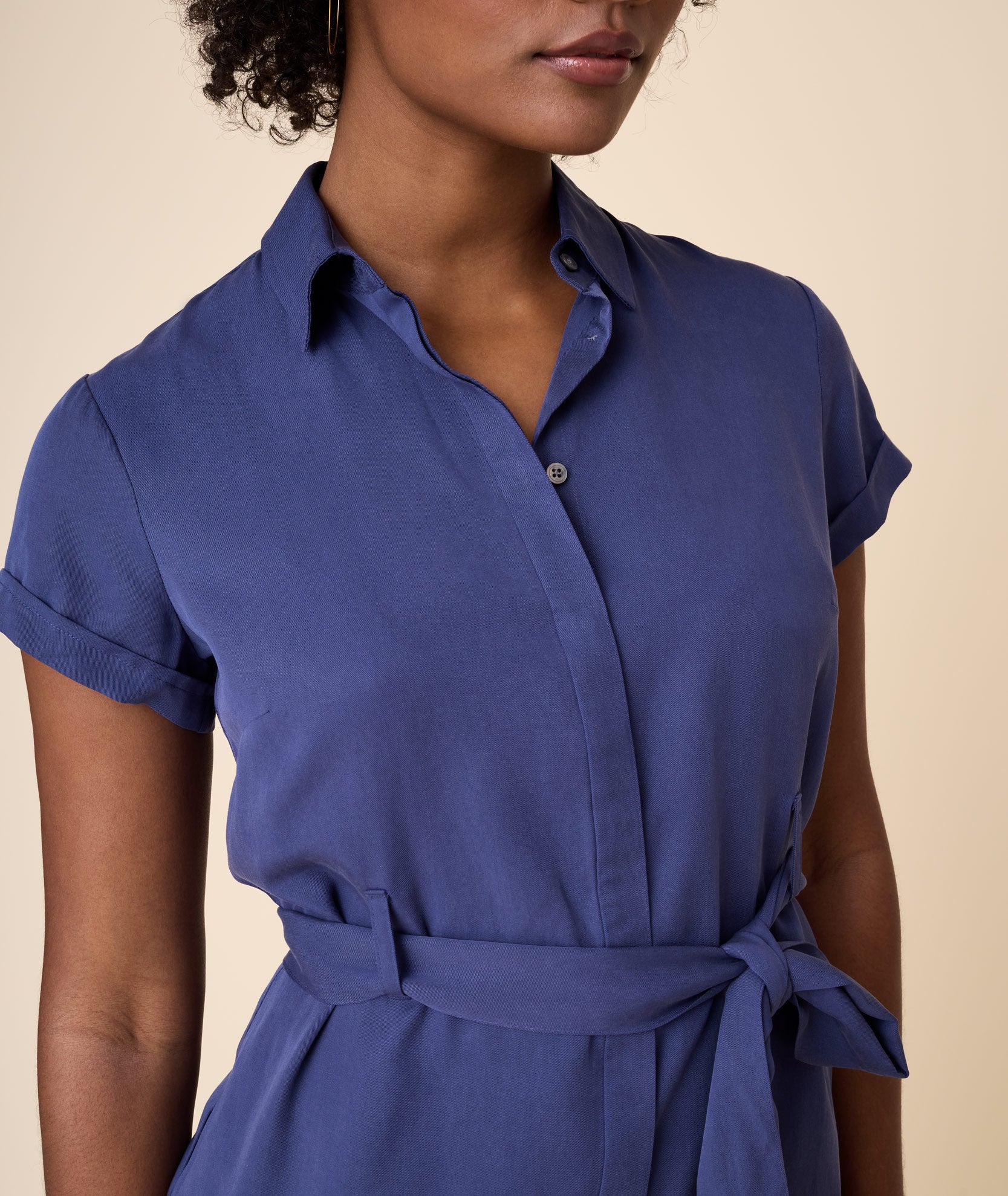 Tencel™ Twill Short Sleeve Emma Shirt Dress