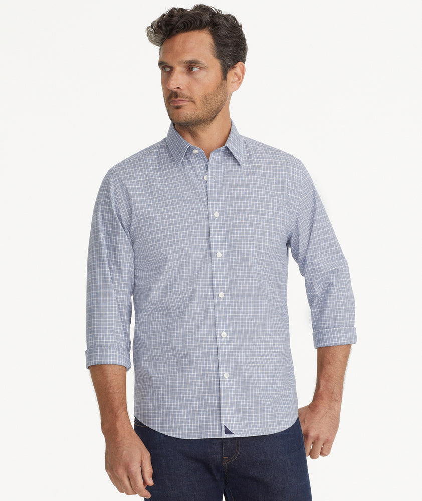 Wrinkle-Free Erryk Shirt Small Navy Check | UNTUCKit
