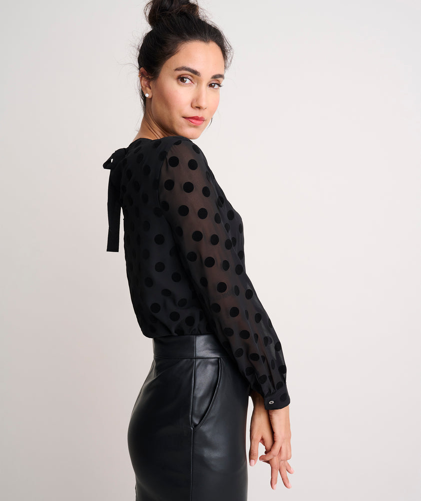 Polka Dot Textured Eva Shirt