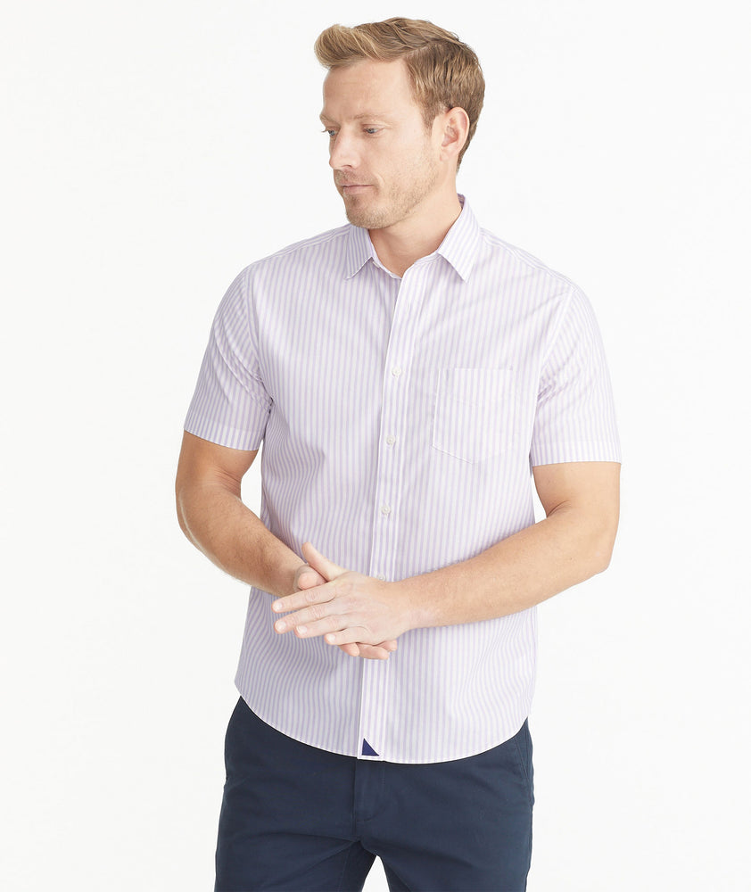 Wrinkle-Free Short-Sleeve Franz Shirt Lilac Stripe | UNTUCKit