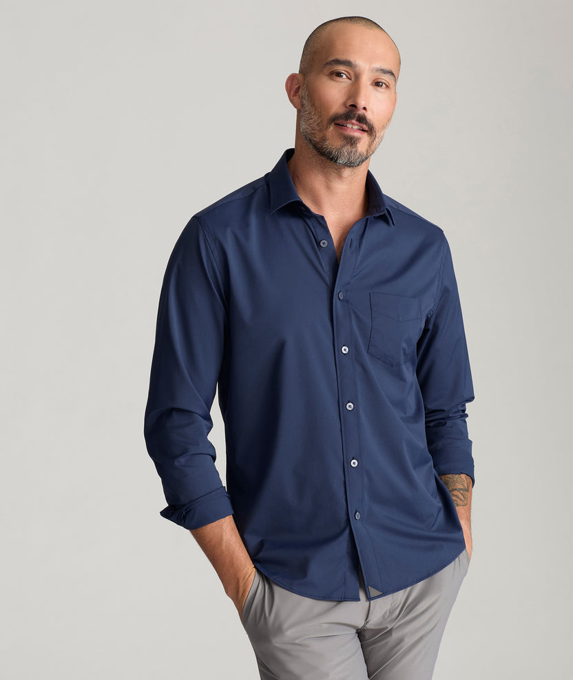 Wrinkle-Free Performance Gironde Shirt Navy | UNTUCKit