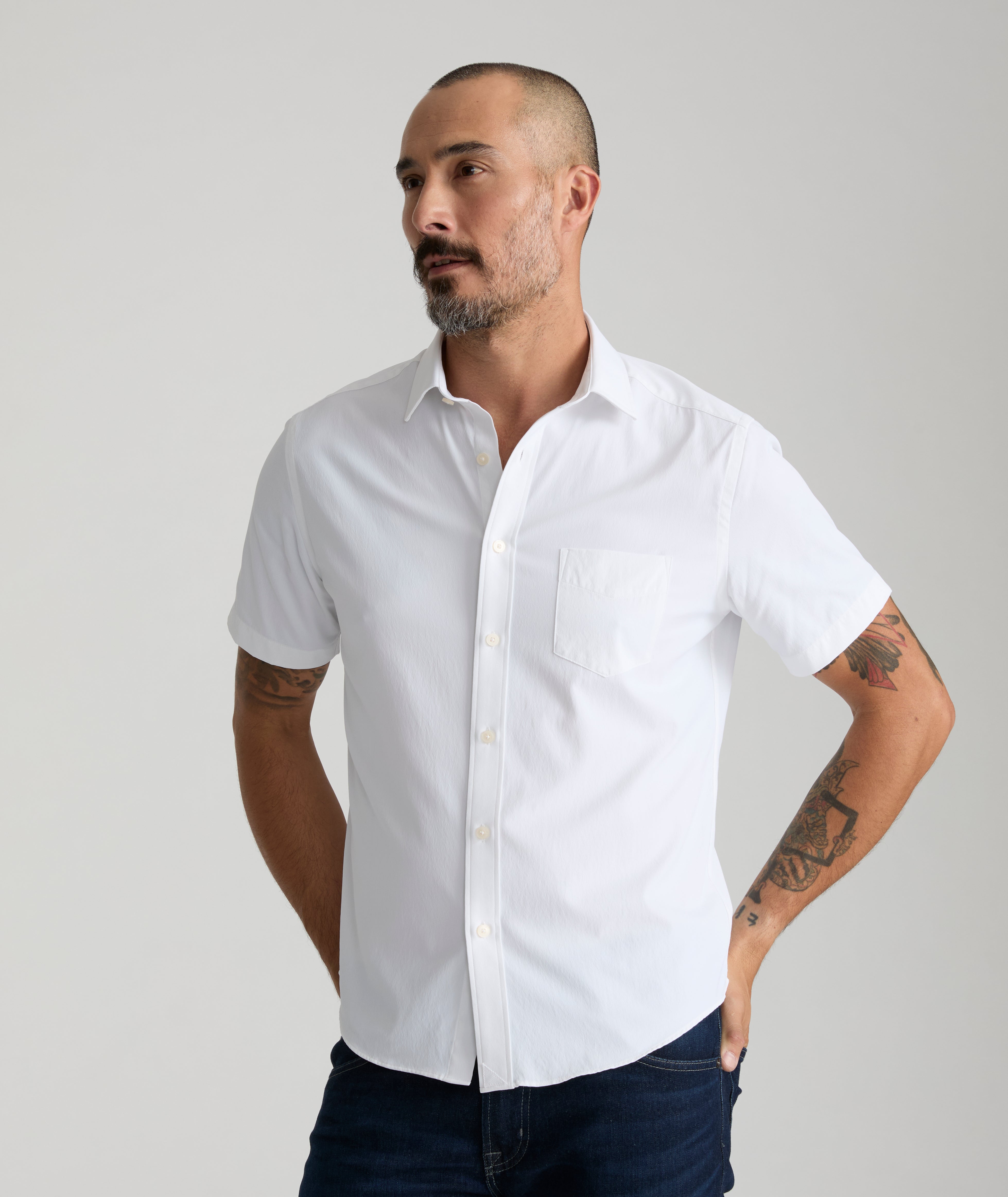 Wrinkle-Free Performance Short-Sleeve Gironde Shirt White | UNTUCKit