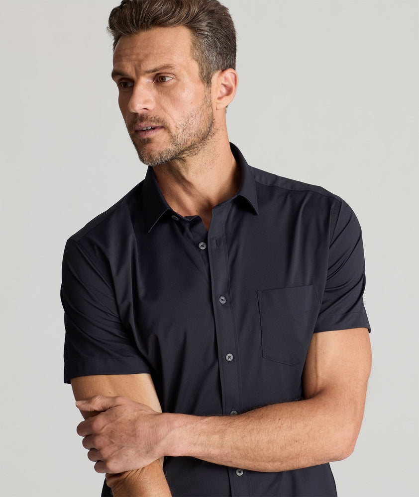 Wrinkle-Free Performance Short-Sleeve Gironde Shirt Black | UNTUCKit