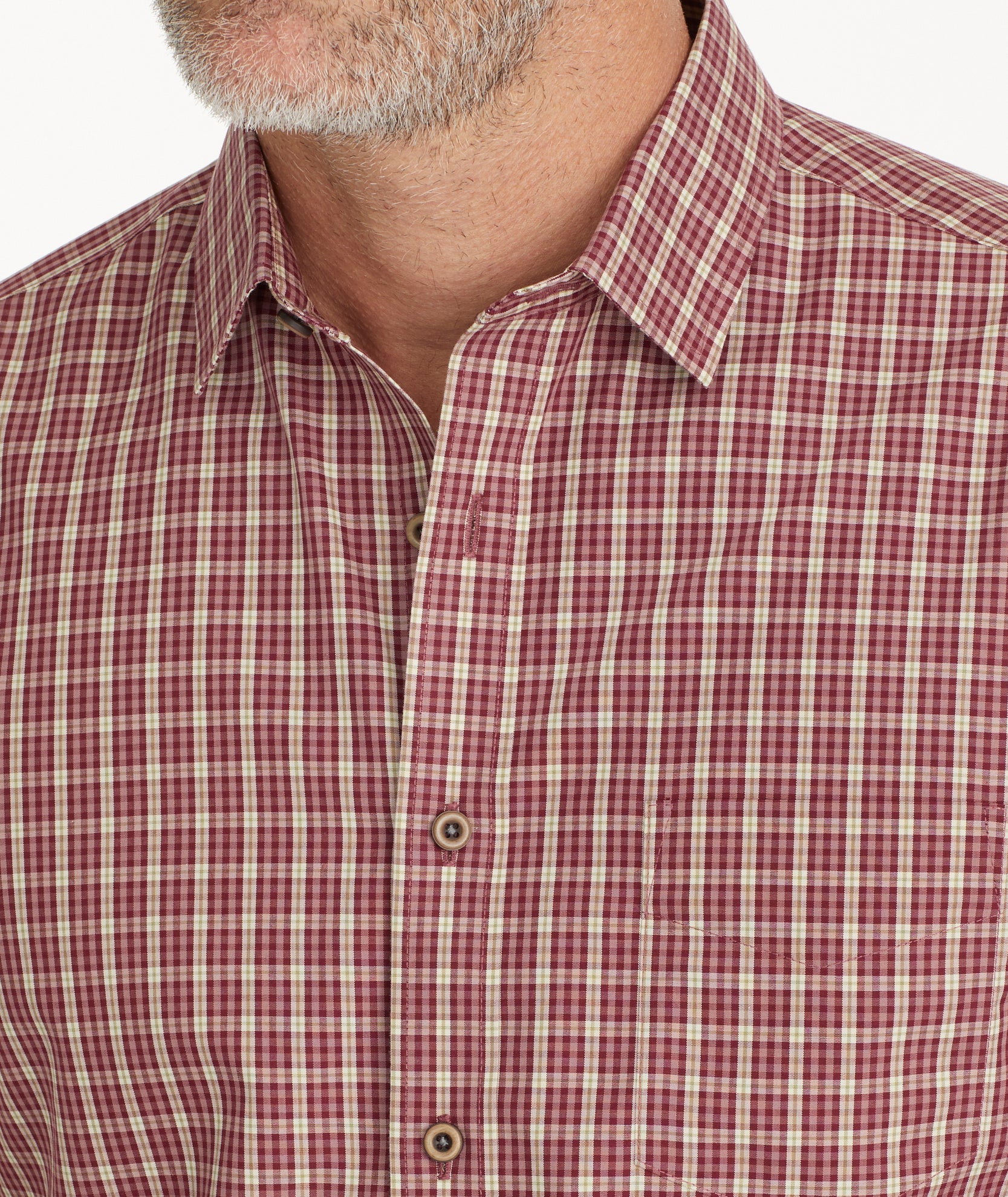 Wrinkle-Free Gisborne Shirt Maroon & Gold Check | UNTUCKit