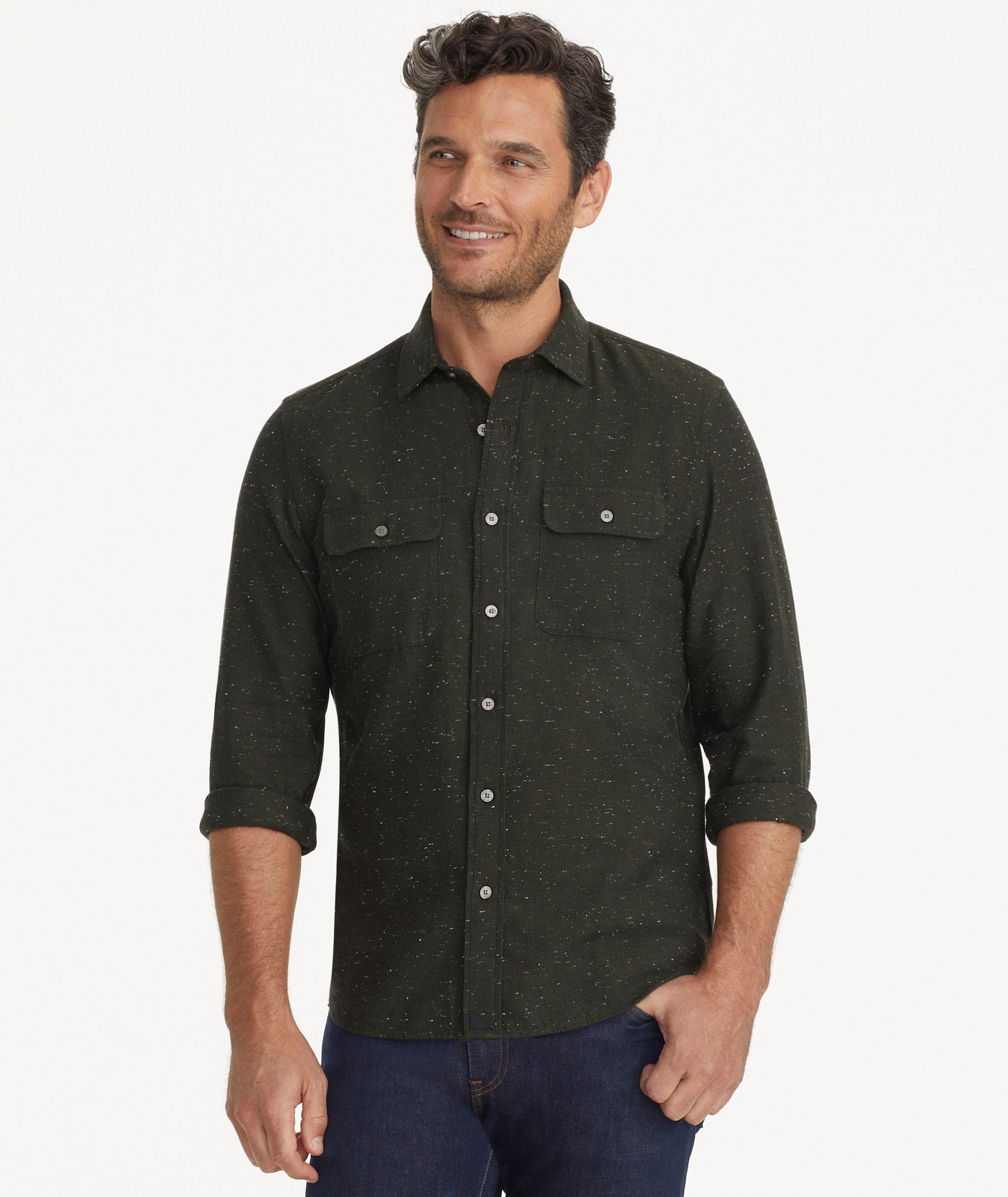 Cotton Chambray Shirt Fair Trade Certified™ | Forest Green