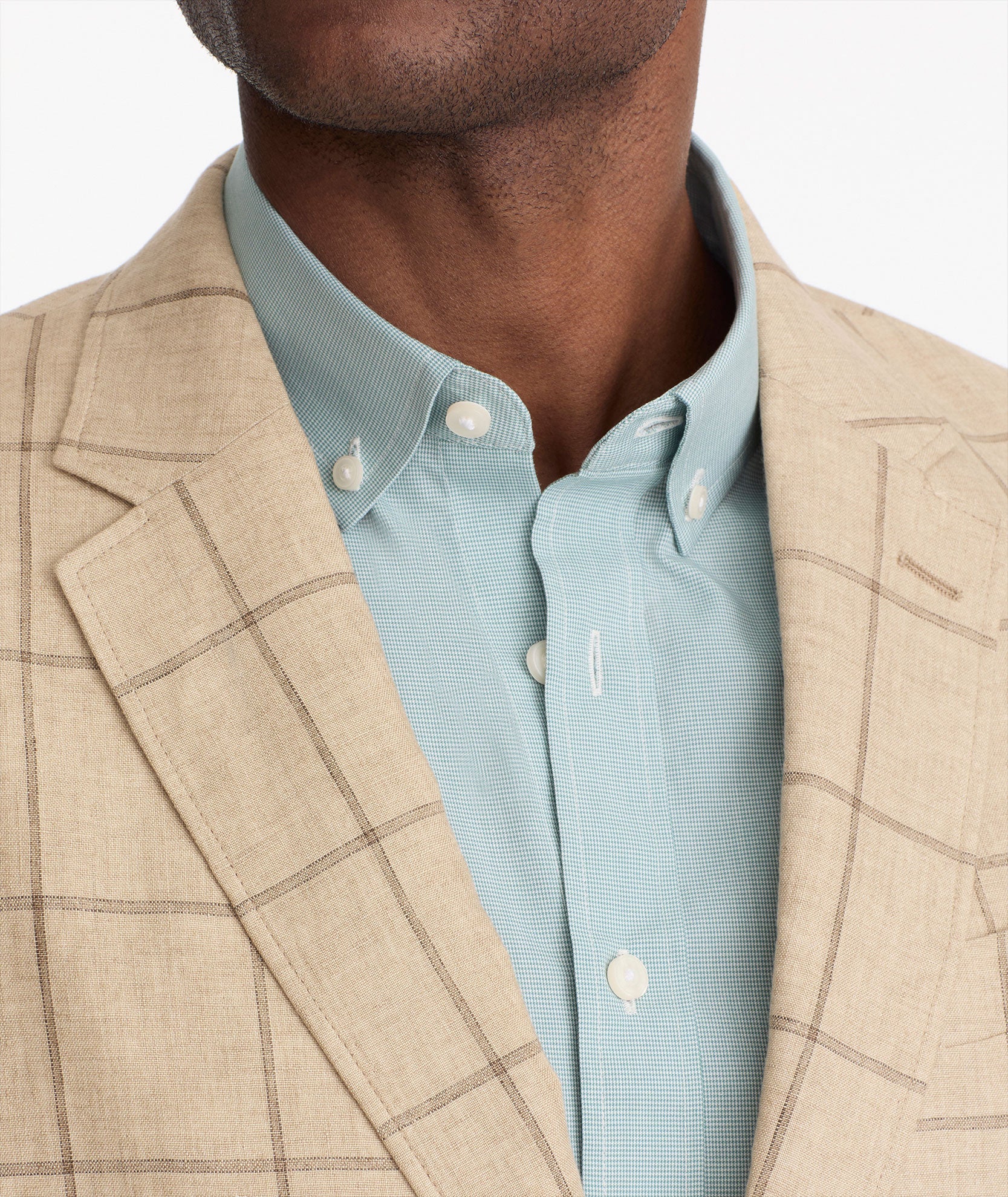 Linen Hampton Sport Coat Tan Windowpane Check UNTUCKit