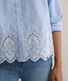 Cotton Stripe Eyelet Luisa Shirt