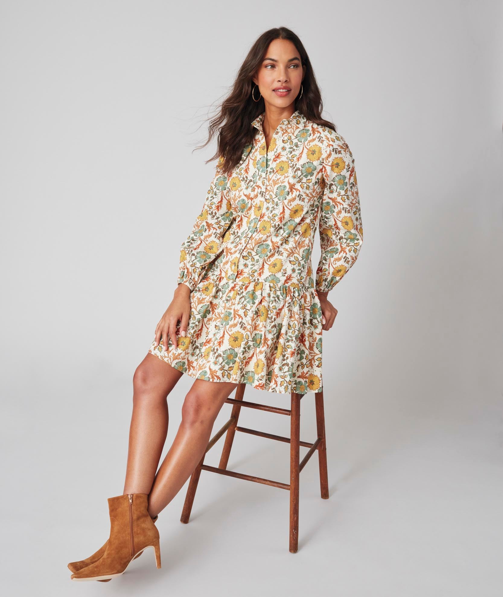 Floral dress cotton clearance on