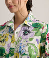 Model is wearing UNTUCKit Long Sleeve Cotton Stretch Floral Print Mariah Shirtdress .