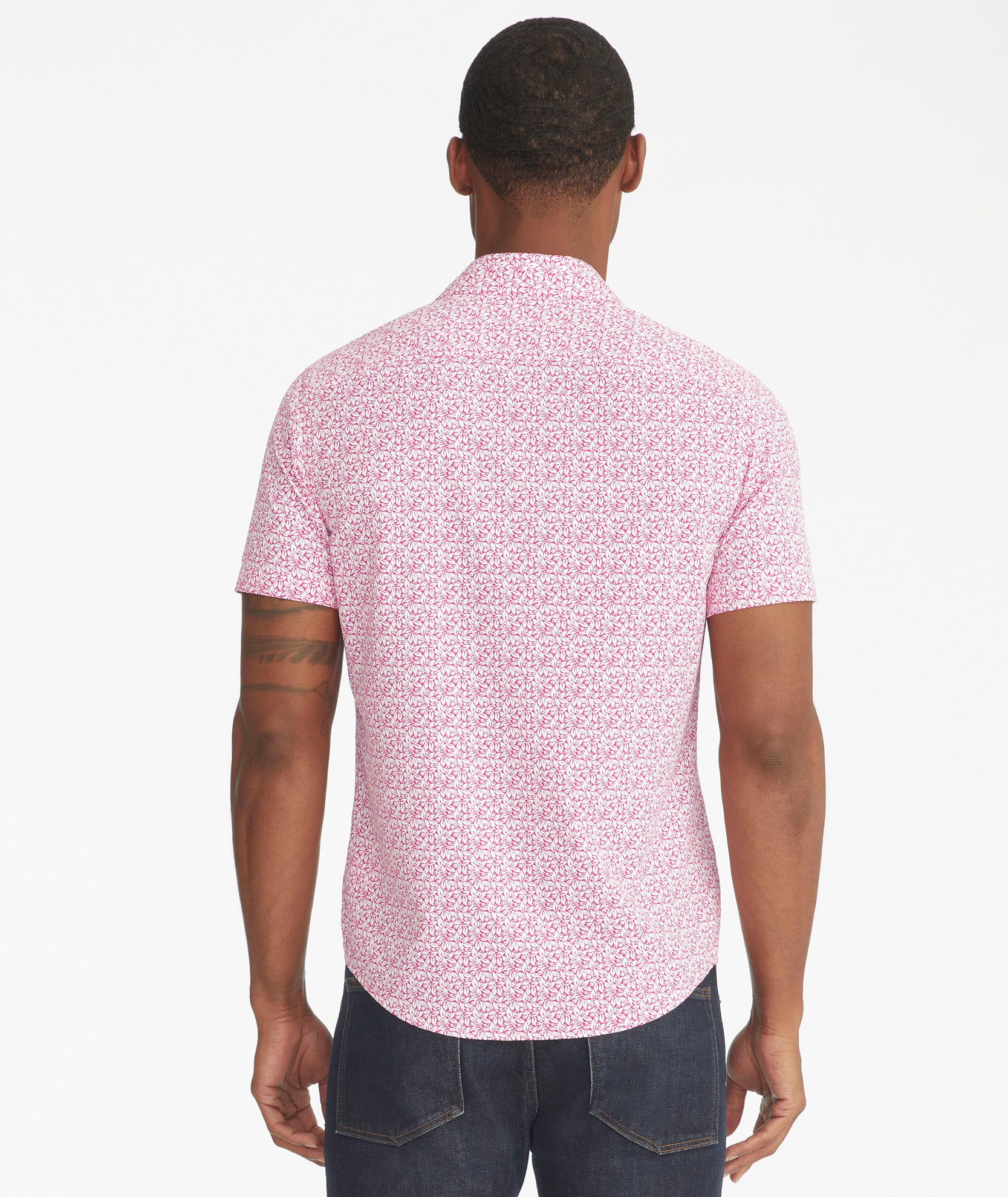 Mens pink short sleeve 2024 shirt