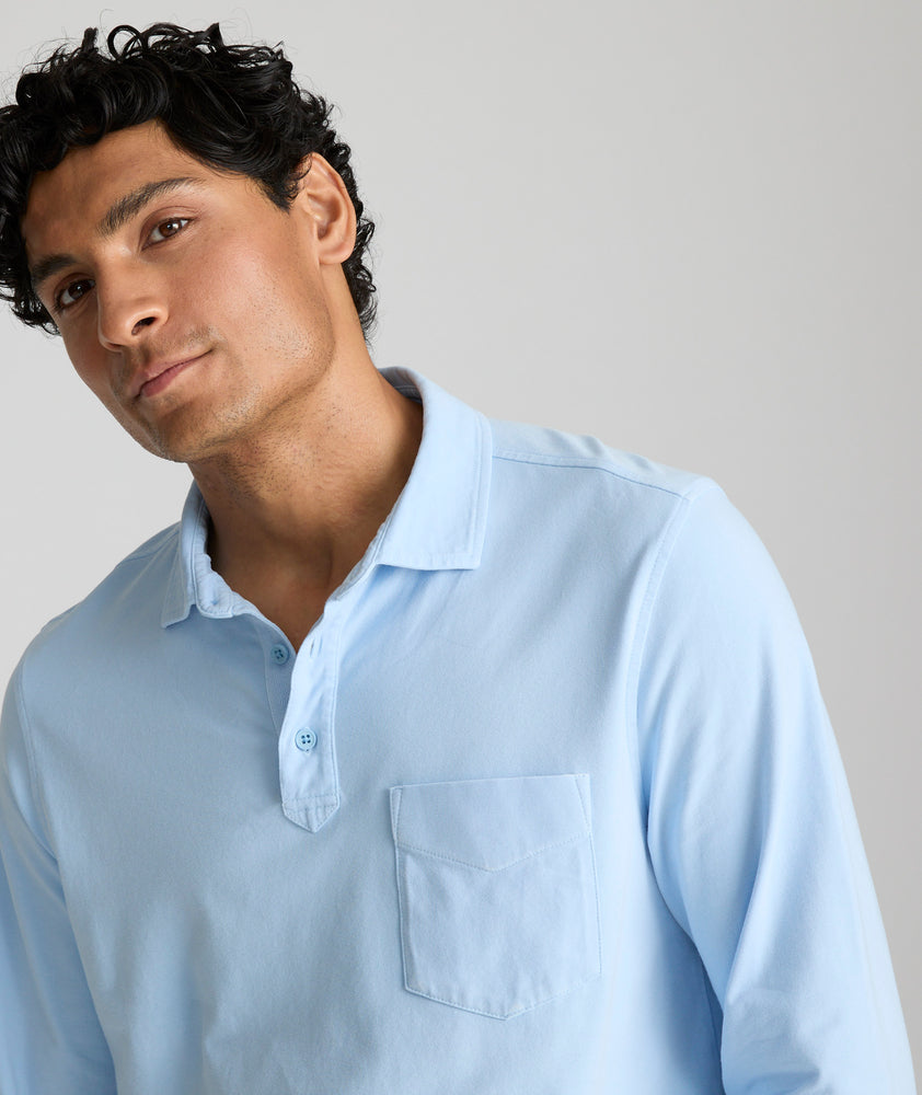 Garment-Dyed Long-Sleeve Polo