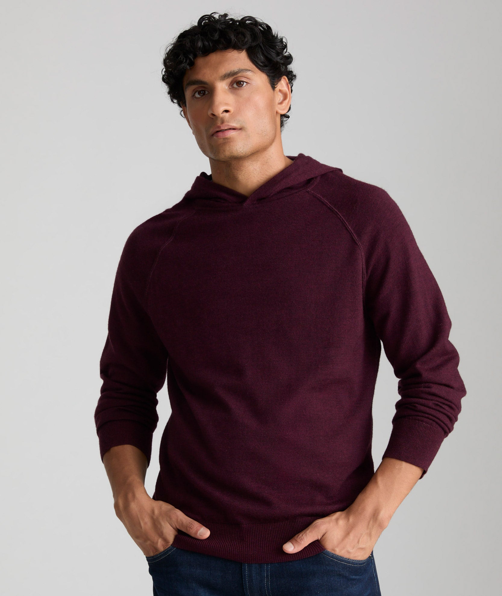 Merino Wool Hoodie Maroon UNTUCKit