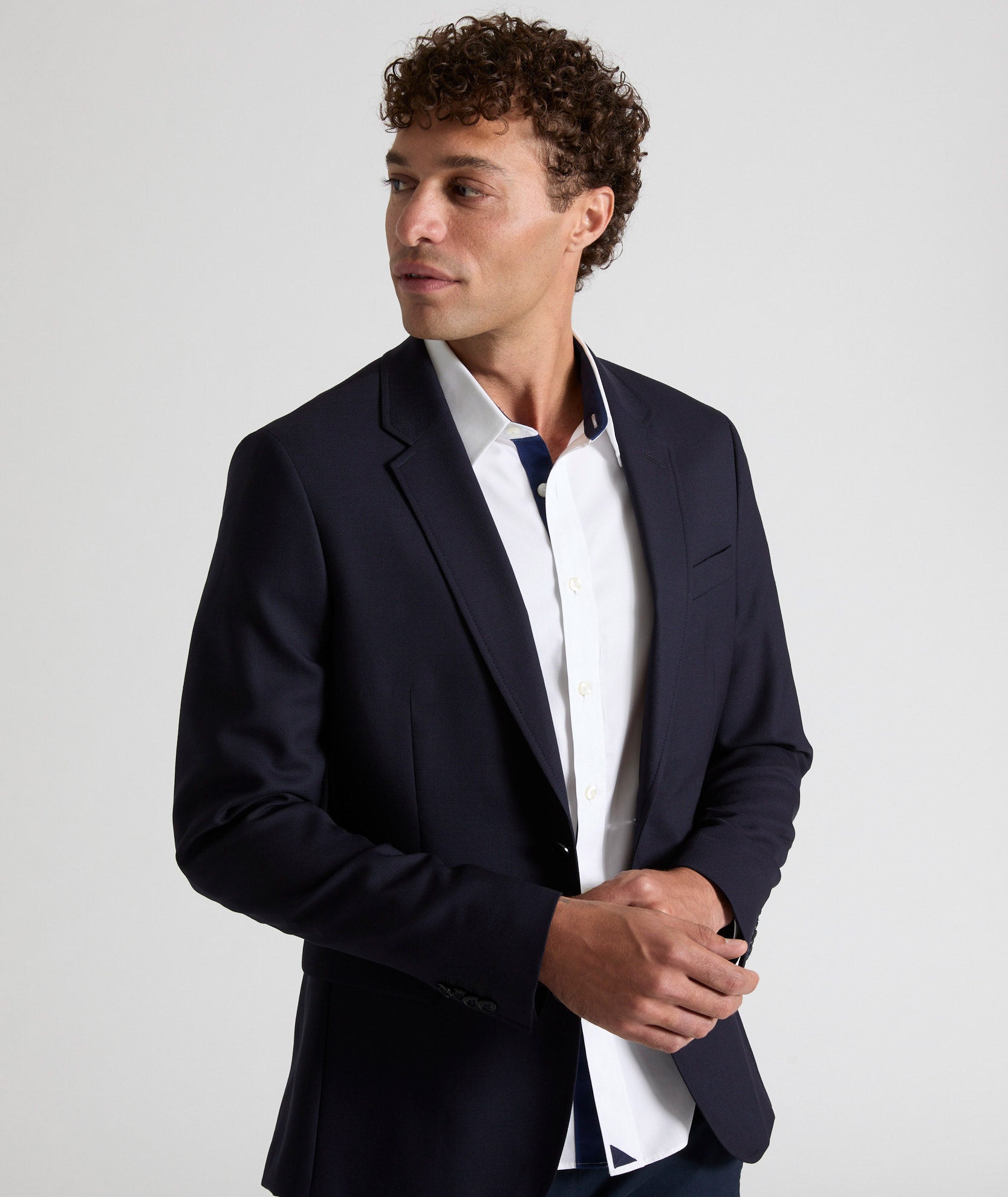 Wrinkle Resistant Palazzo Sport Coat Navy UNTUCKit