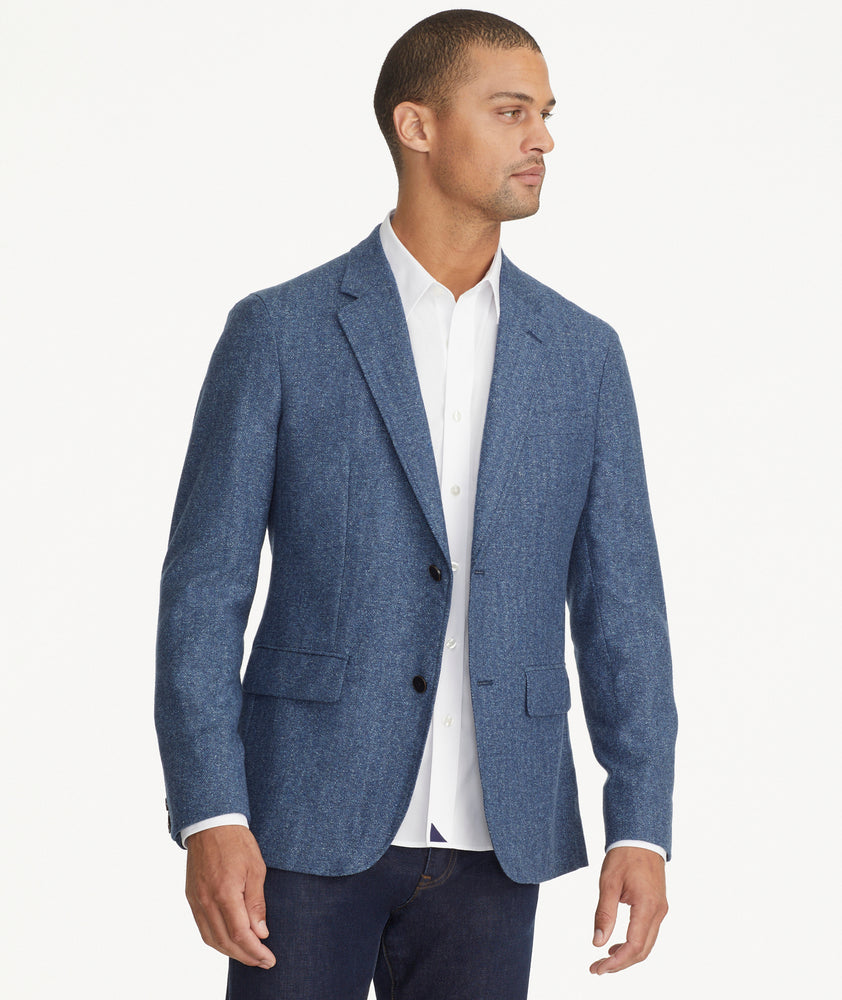 Italian Wool Rawlins Sport Coat Blue Herringbone | UNTUCKit