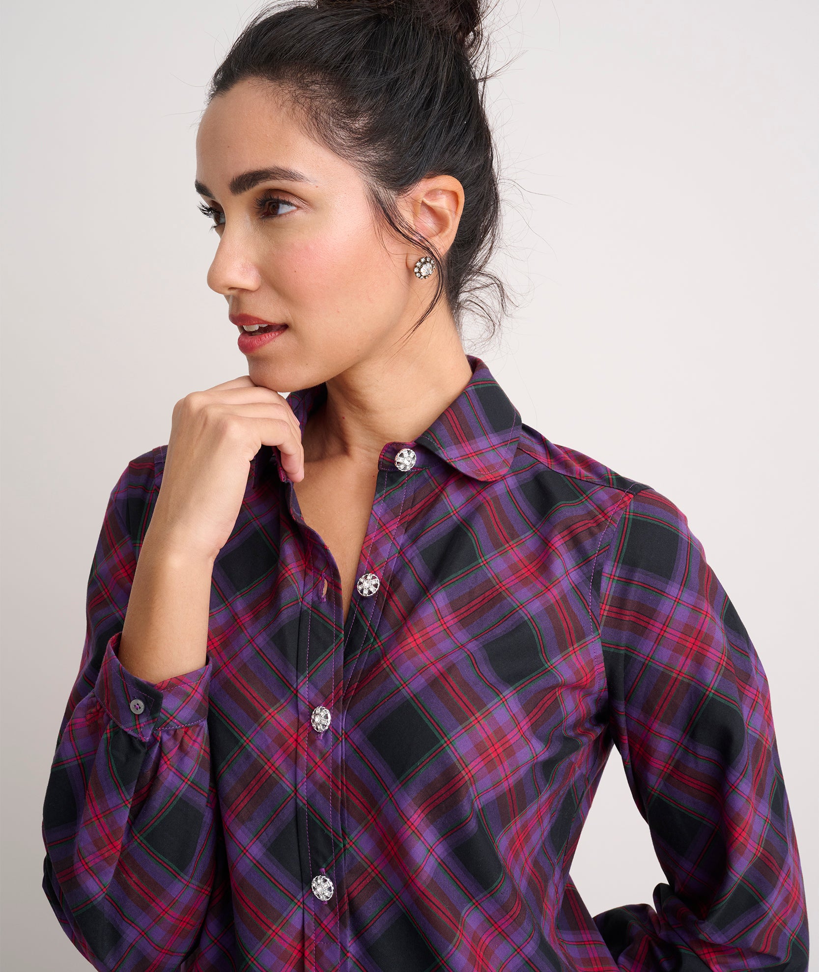 Purple and black dress shirt online