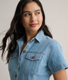 Denim Short-Sleeve Renee Shirtdress