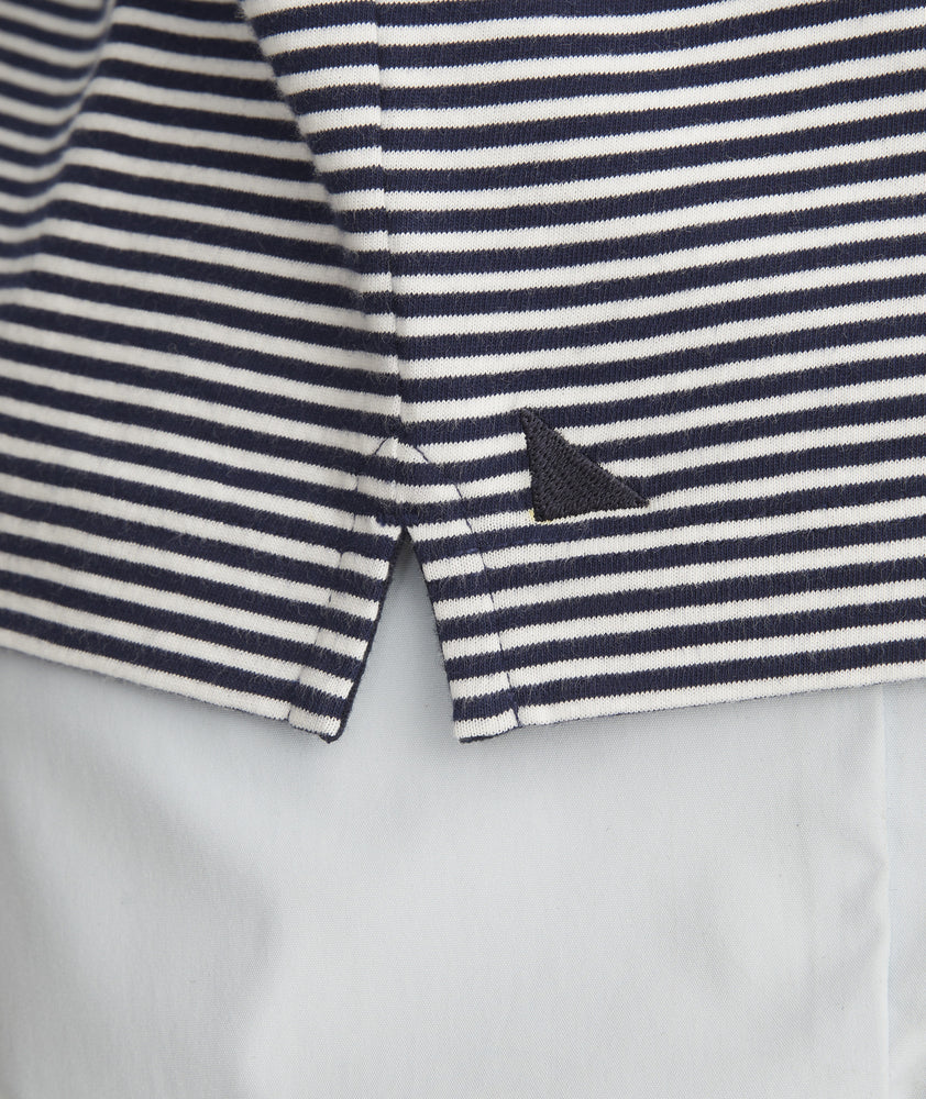 Pima Cotton Striped Polo White & Navy Stripe | UNTUCKit