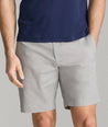 Model wearing UNTUCKit Grey 9" Chino Shorts.