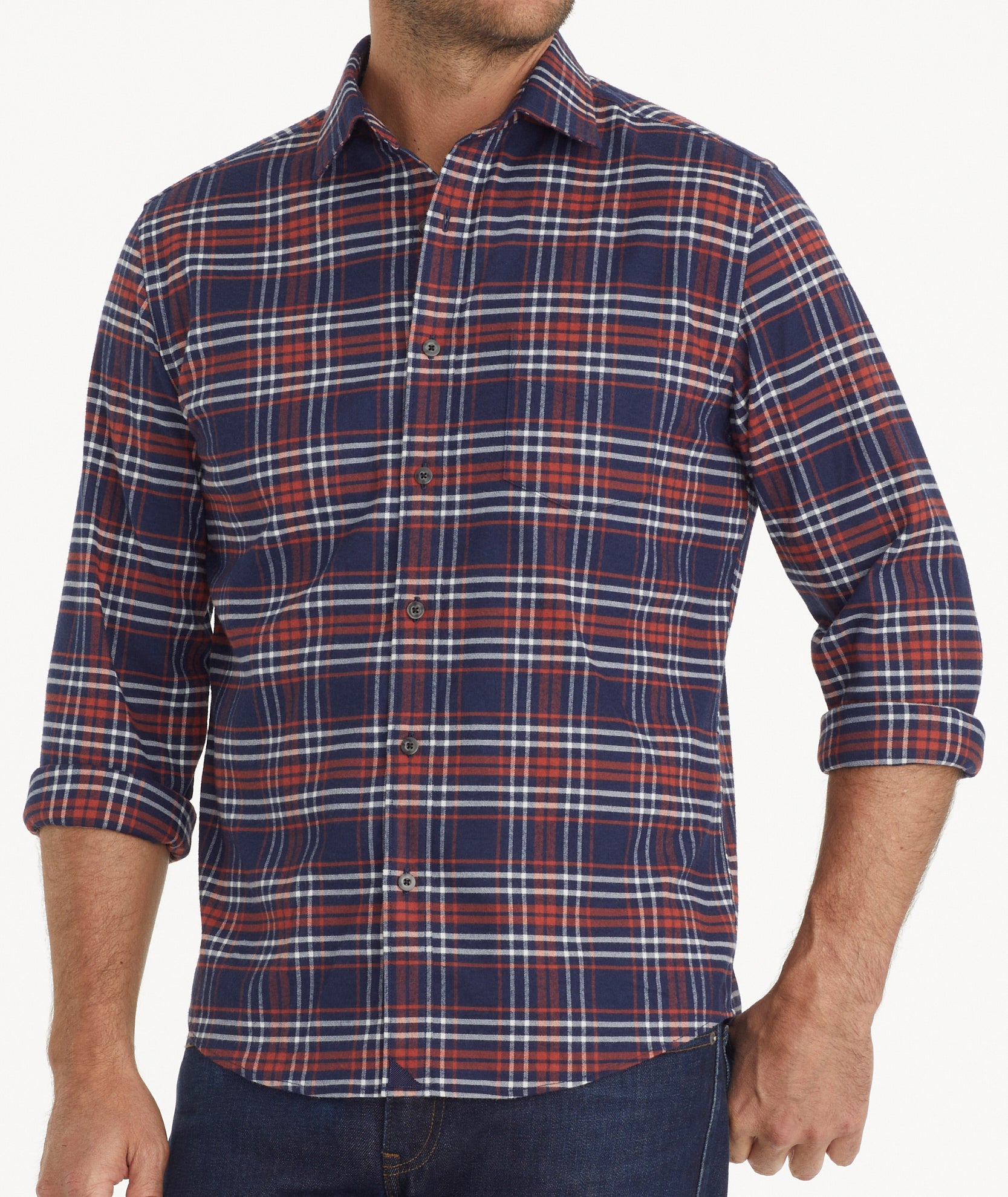 Wrinkle-Free Performance Flannel Trezari Shirt