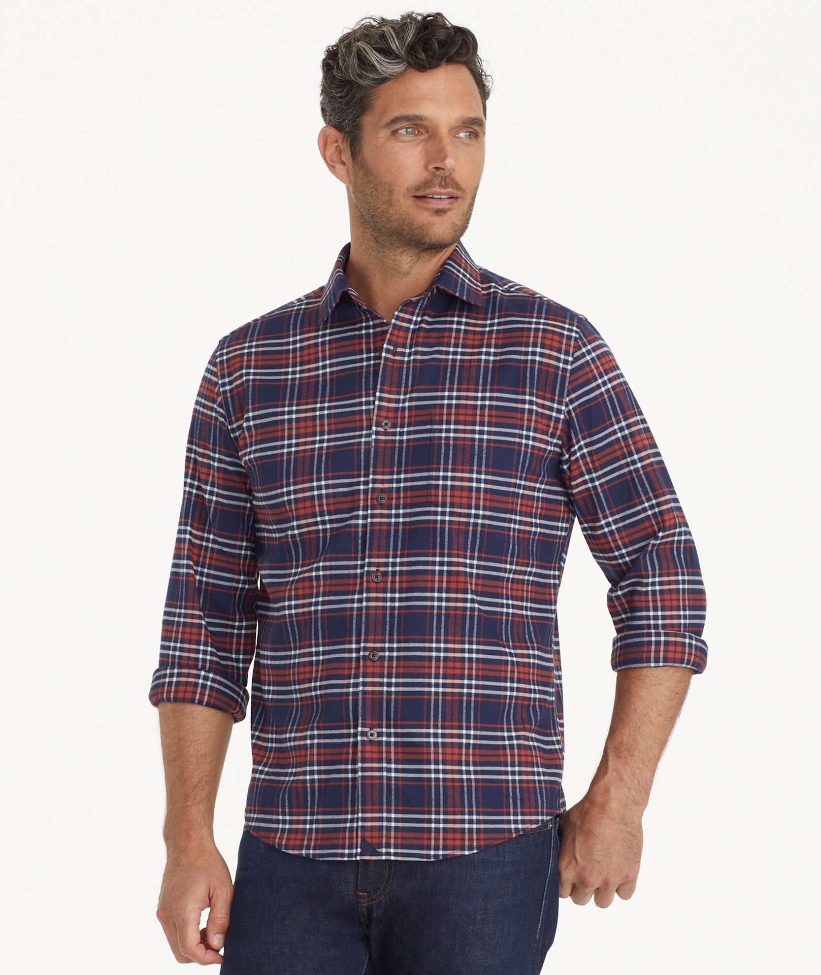 Wrinkle-Free Performance Flannel Trezari Shirt