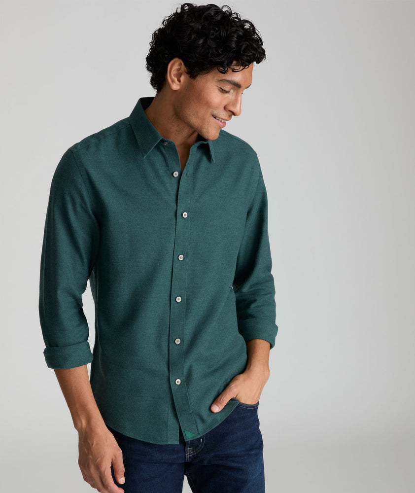 Model is wearing UNTUCKit Wrinkle-Free Veneto Shirt.