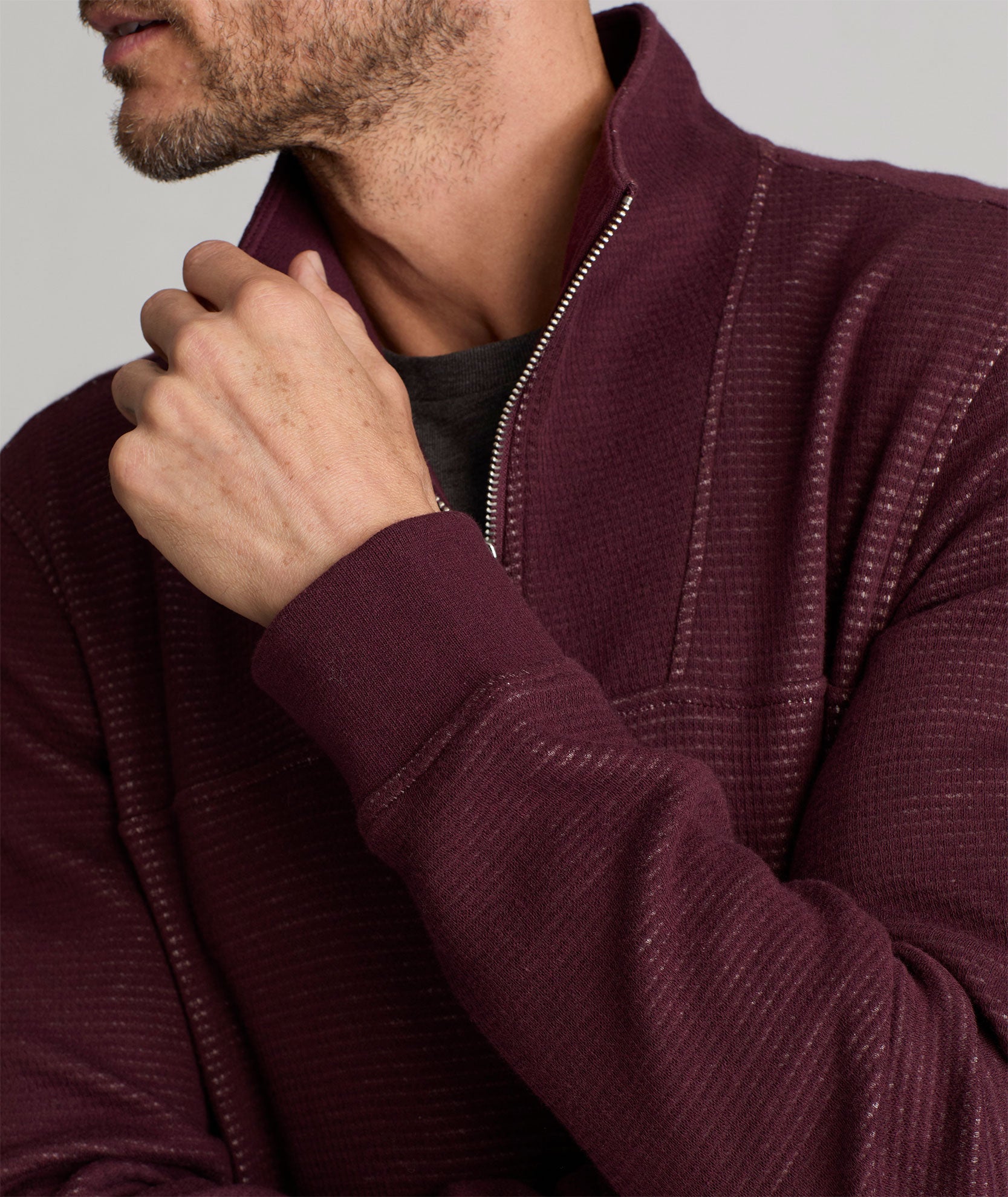 Theory Undeval Breach Zip Maroon newest Sweater