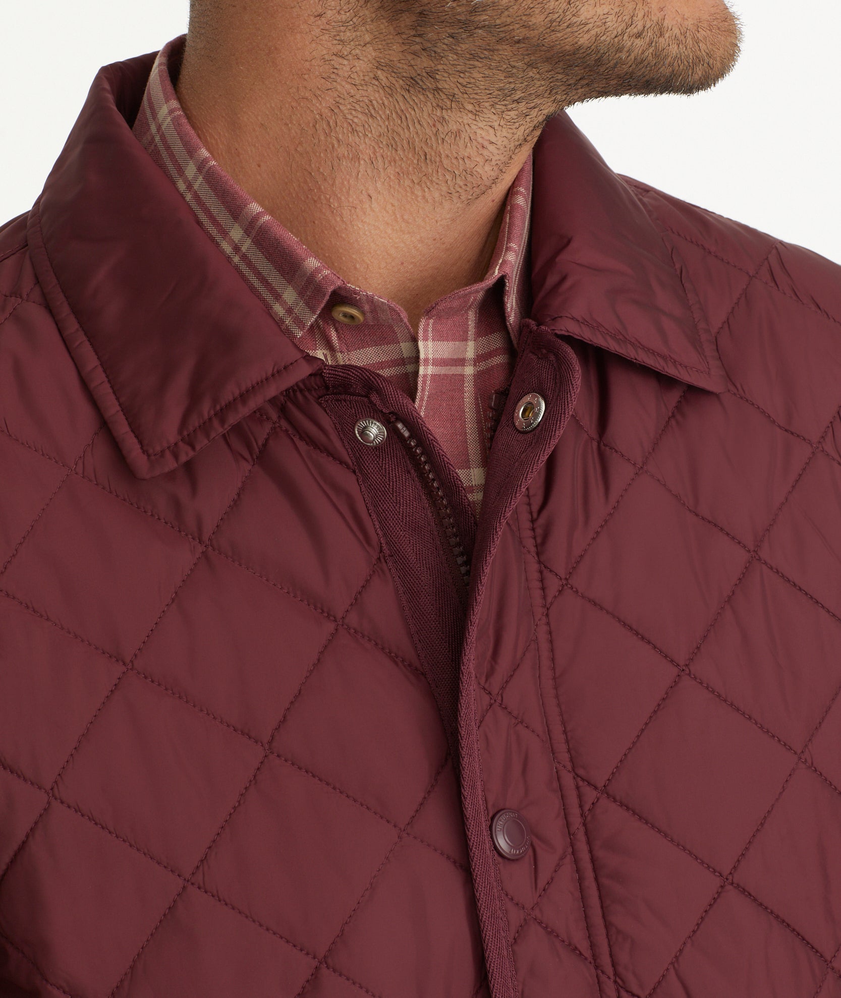 Burgundy quilted 2025 jacket mens