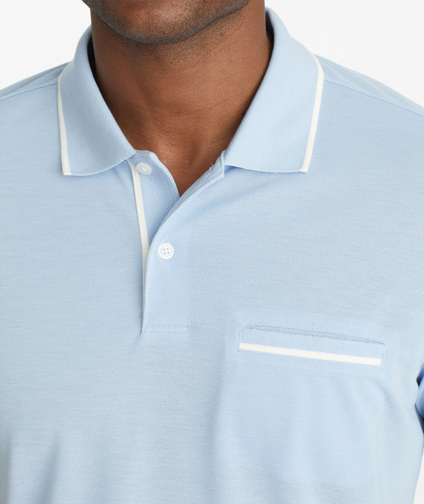 Tipped Performance Polo Light Blue | UNTUCKit