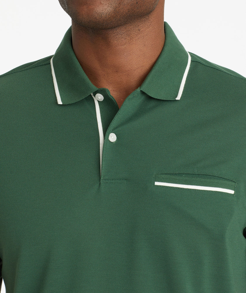 Tipped Performance Polo Dark Green | UNTUCKit