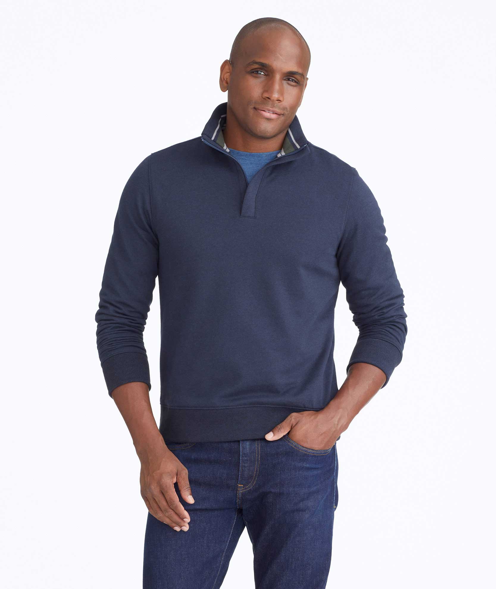 Mens navy blue online quarter zip