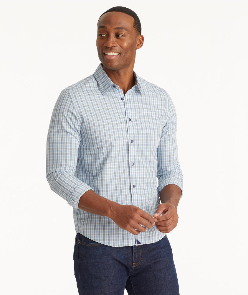 Wrinkle-Free Durif Shirt Navy Check | UNTUCKit