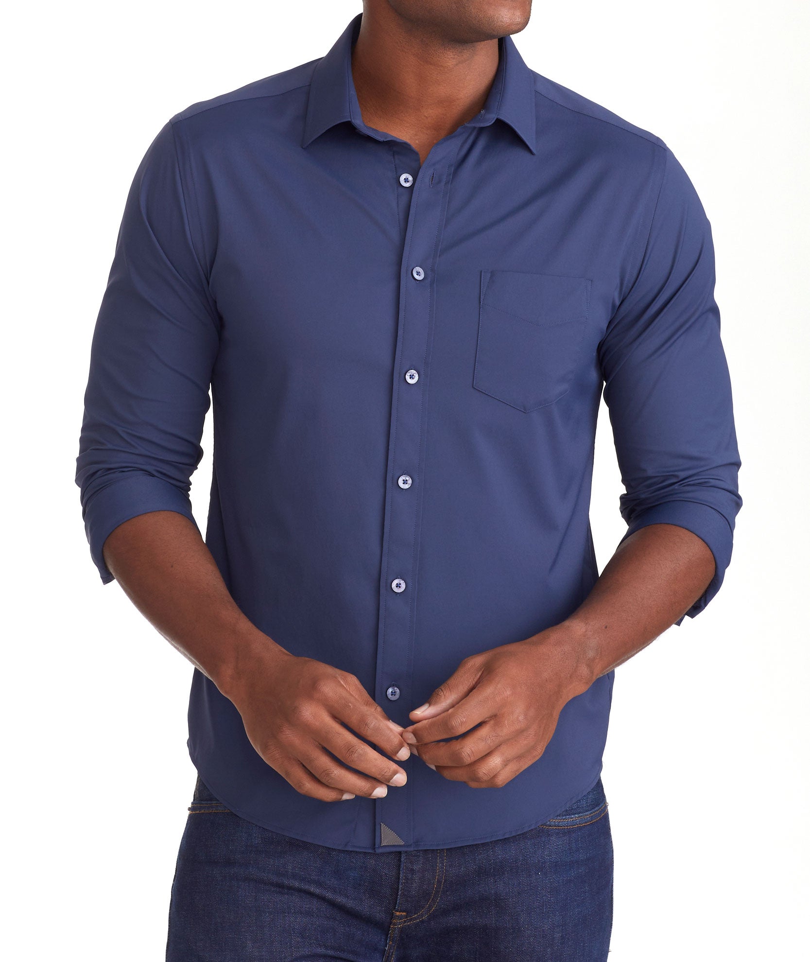 Wrinkle-Free Performance Gironde Shirt Navy | UNTUCKit