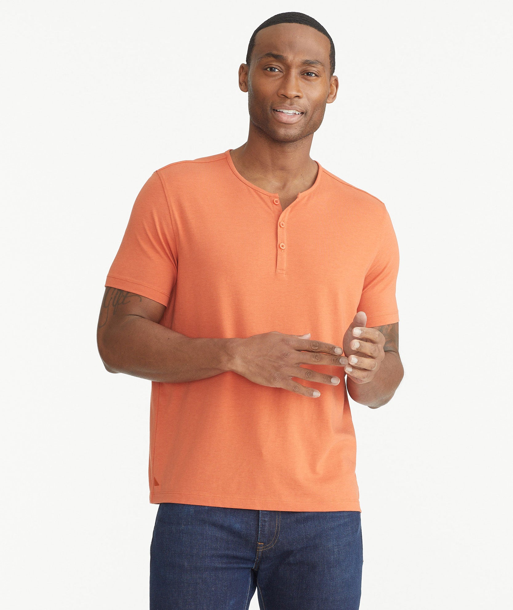 Orange 2024 henley shirt