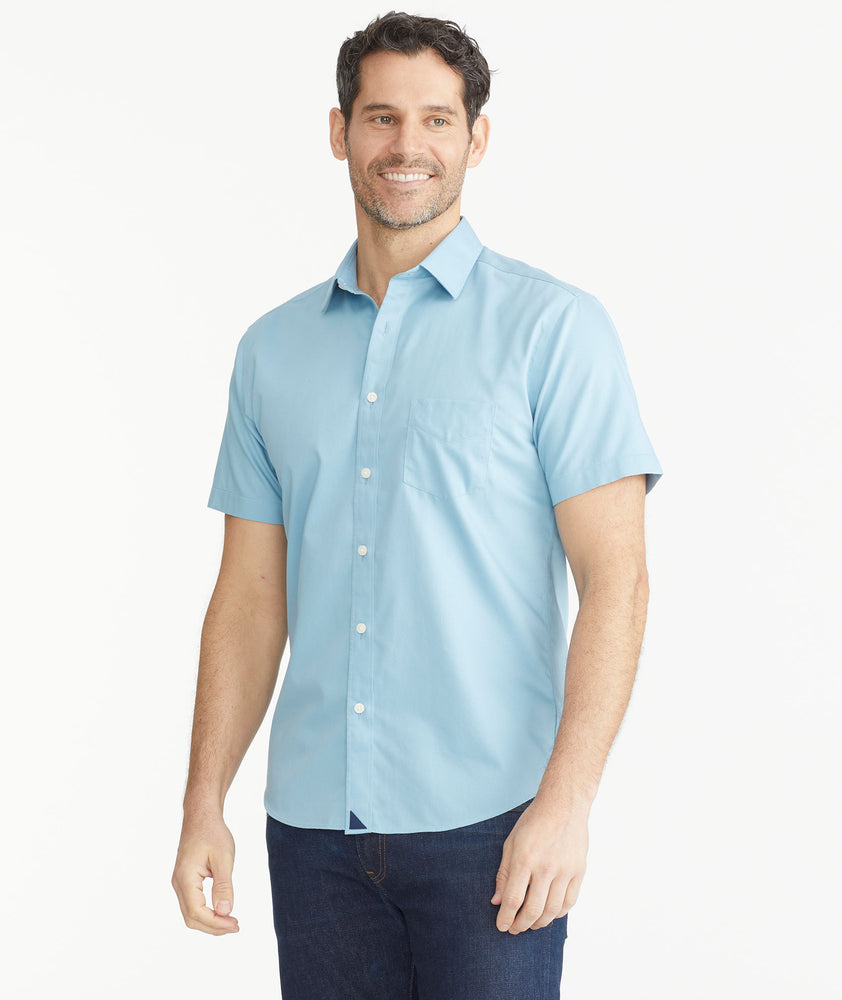 Wrinkle-Free Short-Sleeve Hargrove Shirt Light Blue | UNTUCKit