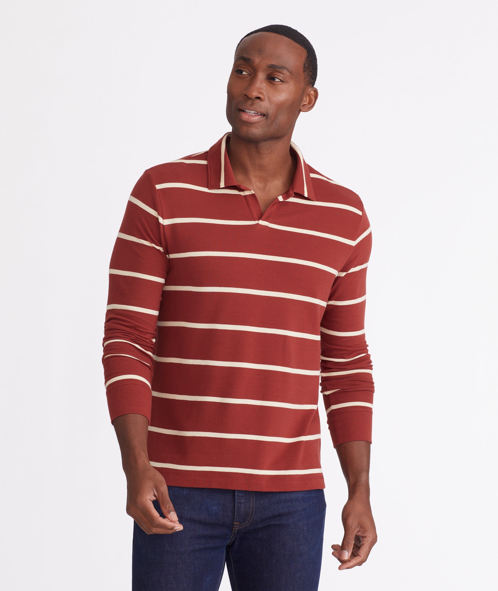 Red striped polo t shirt online